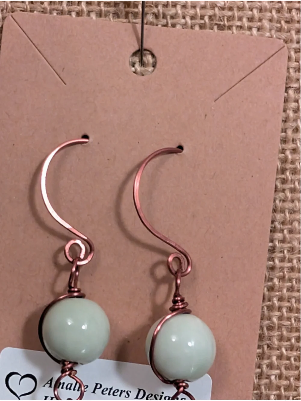 NEW Artisan Mother of Pearl Dangle Drop Earrings Ceramic Beads Hand Hammered